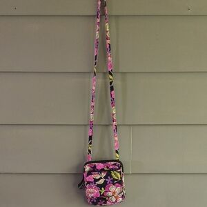 Vera Bradley Pink and Green Floral Crossbody Bag